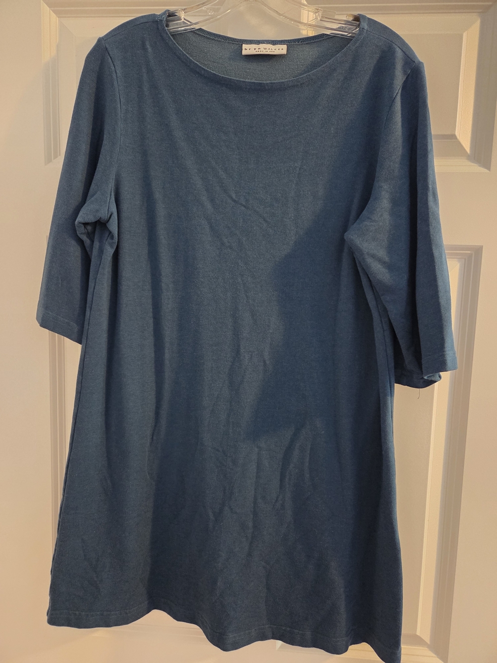 bryn Walker teal short-sleeve knit top
